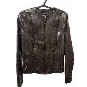 Vince Leather Lace Detail Jacket